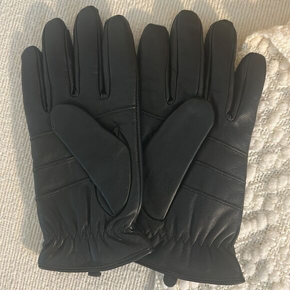 Black Leather Driving Gloves M - Picture 3 of 5